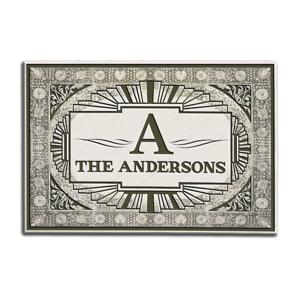 Luvingrace M17 Vintage Monogram Collection Family Name Personalized Doormat
