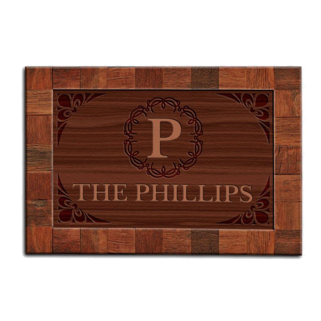 Luvingrace M20 Elegant Monogram Collection Family Name Personalized Doormat