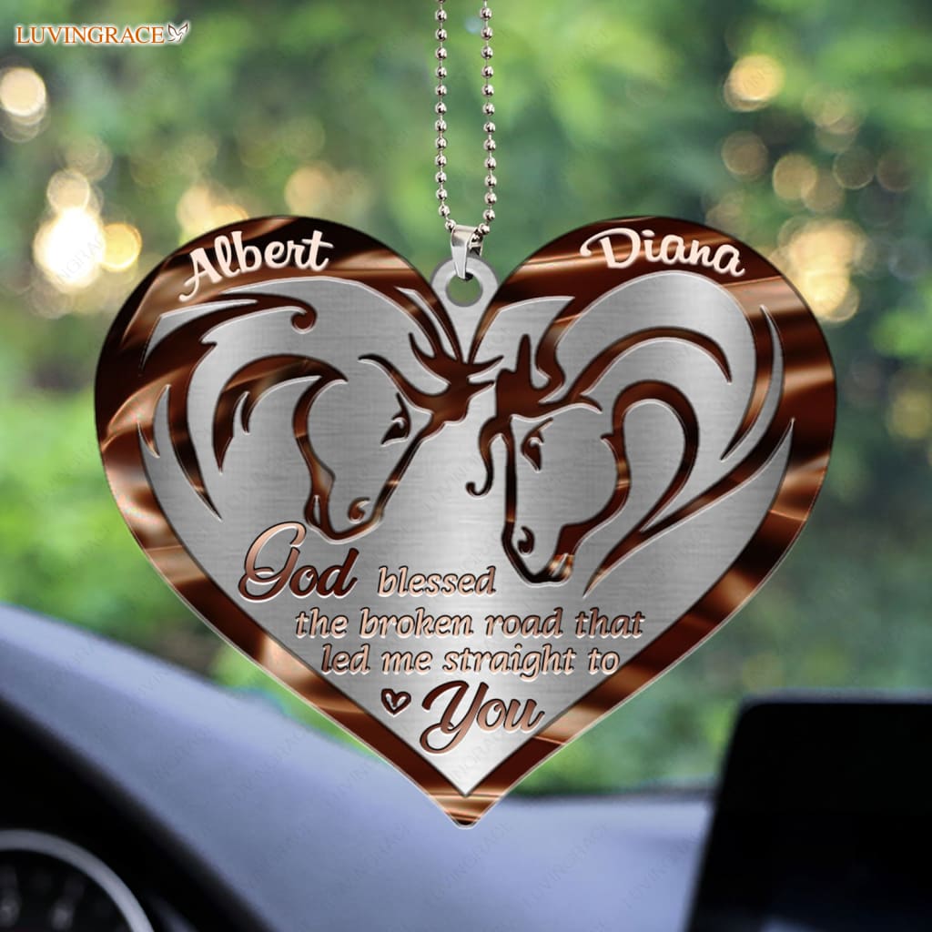 Luvingrace M20 Horse Couple God Blessed Personalized Ornament