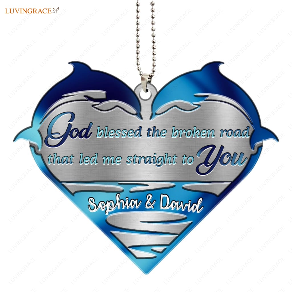 Luvingrace M22 Dolphin Couple God Blessed Personalized Ornament