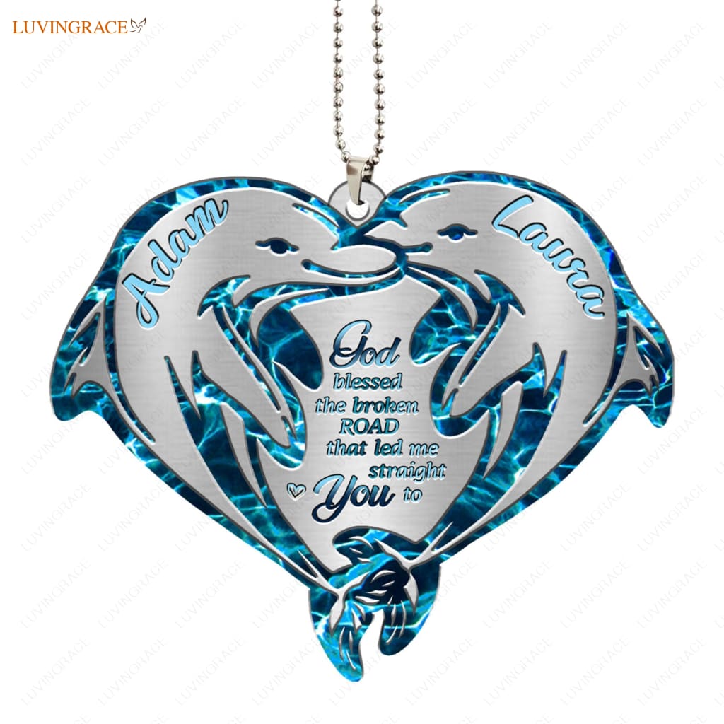 Luvingrace M23 Dolphin Couple God Blessed Personalized Ornament