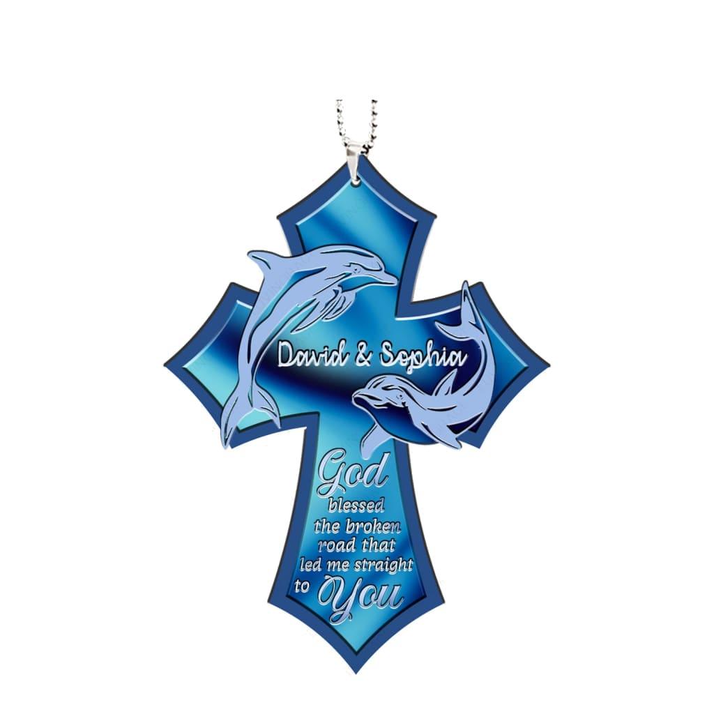 Luvingrace M24 Dolphin Couple God Blessed Personalized Ornament