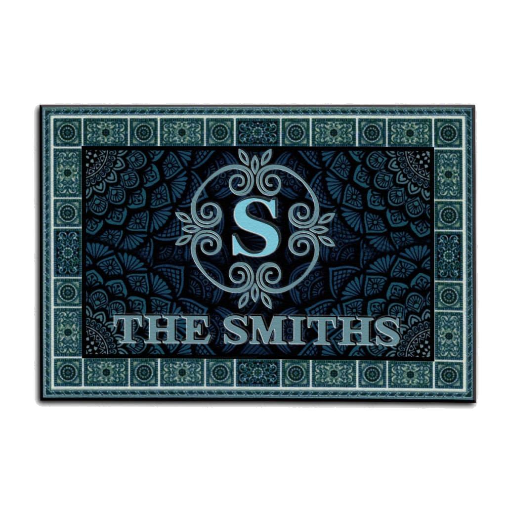 Luvingrace M24 Elegant Monogram Collection Family Name Personalized Doormat
