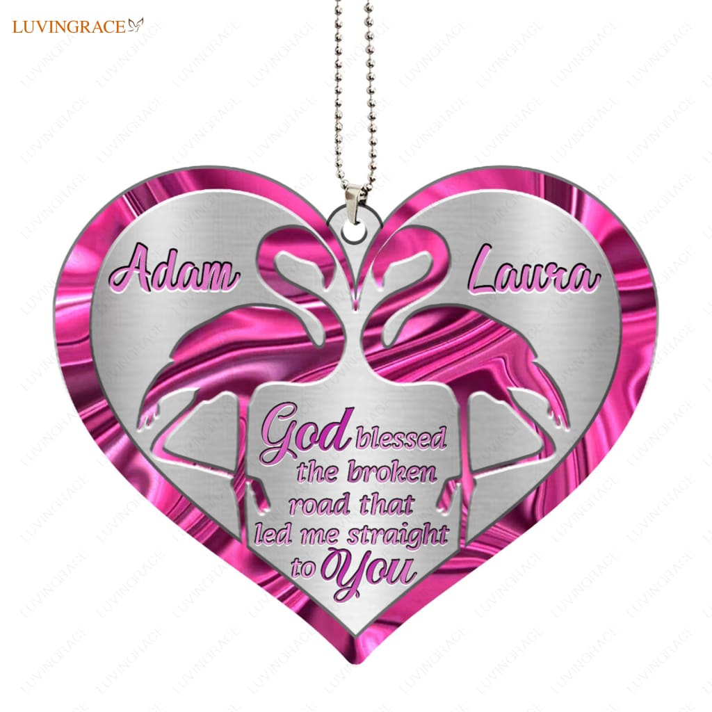Luvingrace M25 Flamingo Couple God Blessed Personalized Ornament