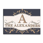 Luvingrace M26 Decorative Monogram Collection Family Name Personalized Doormat