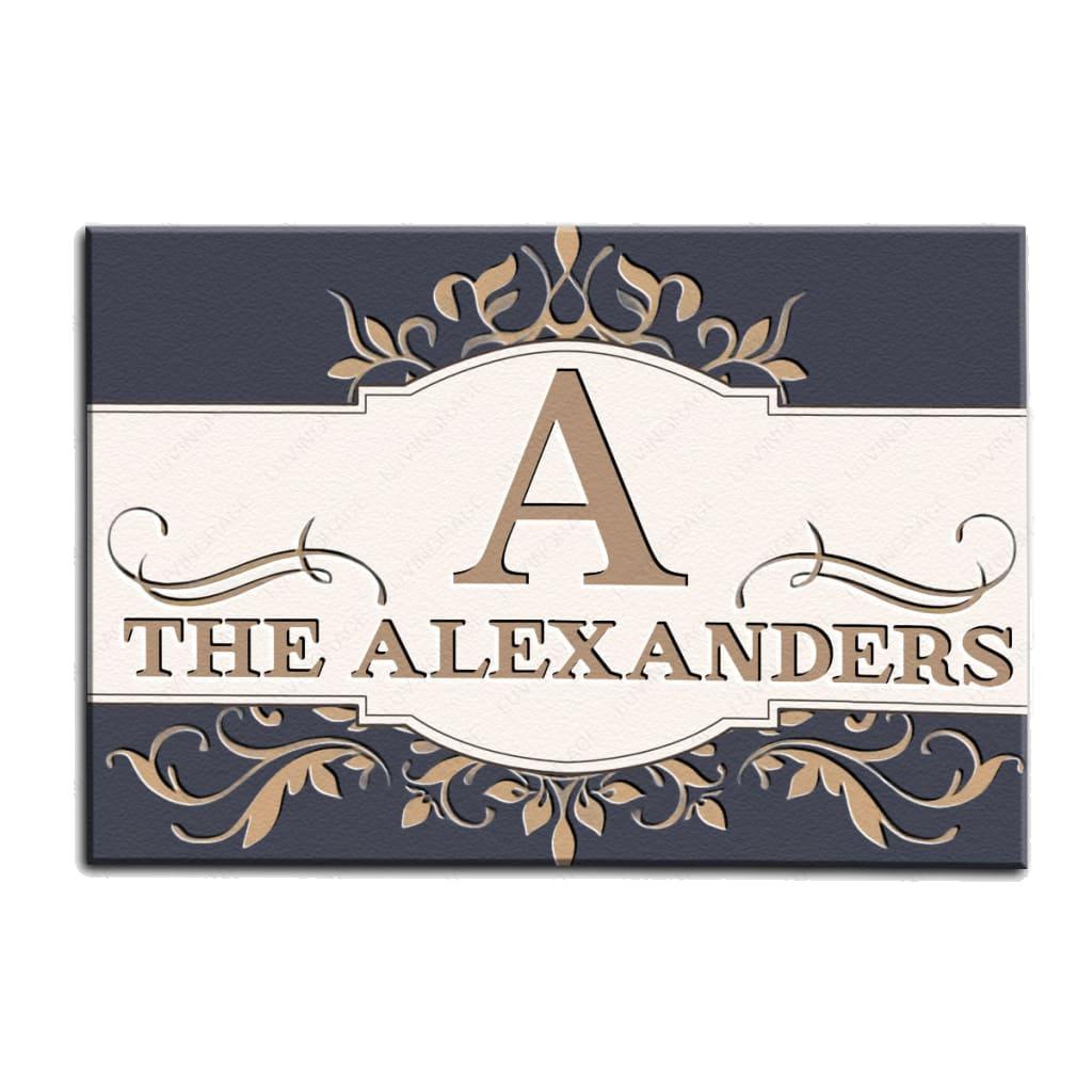 Luvingrace M26 Decorative Monogram Collection Family Name Personalized Doormat