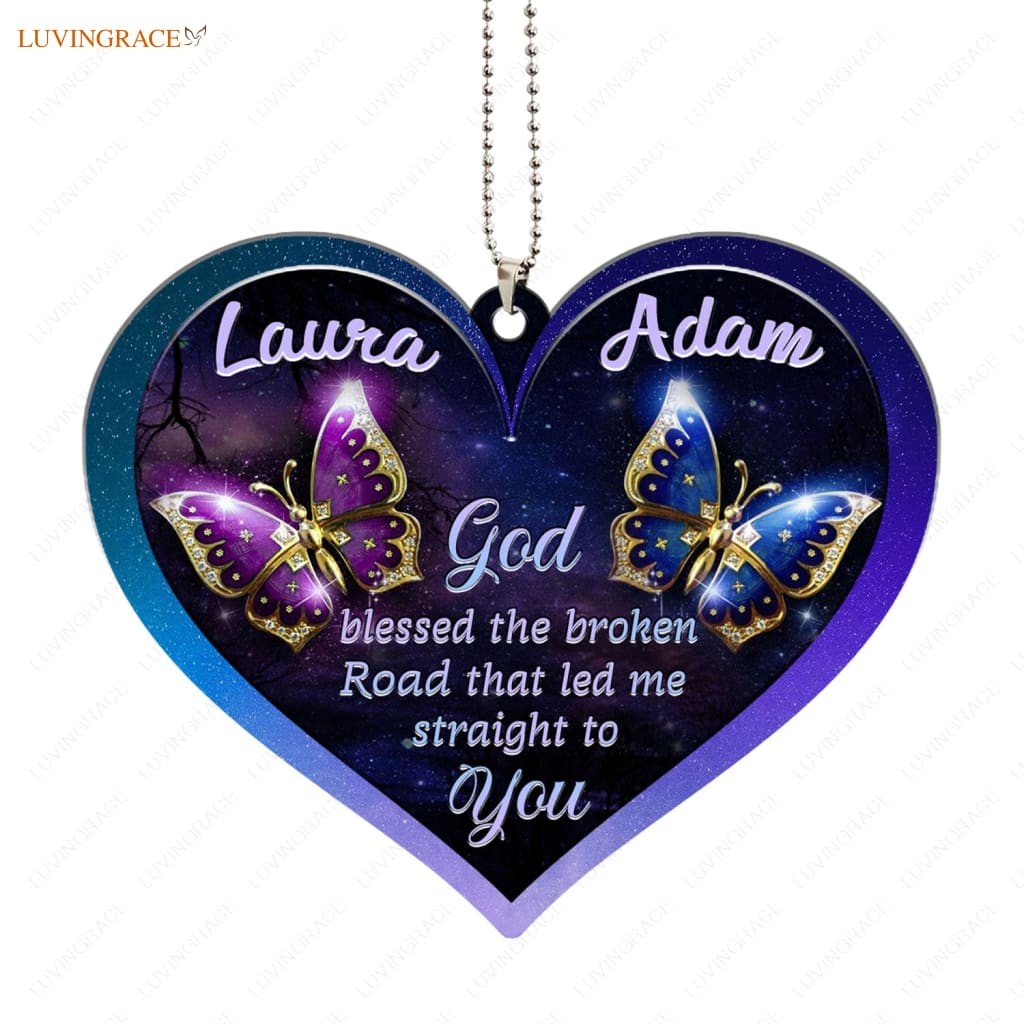 Luvingrace M27 Butterfly Couple God Blessed Personalized Ornament