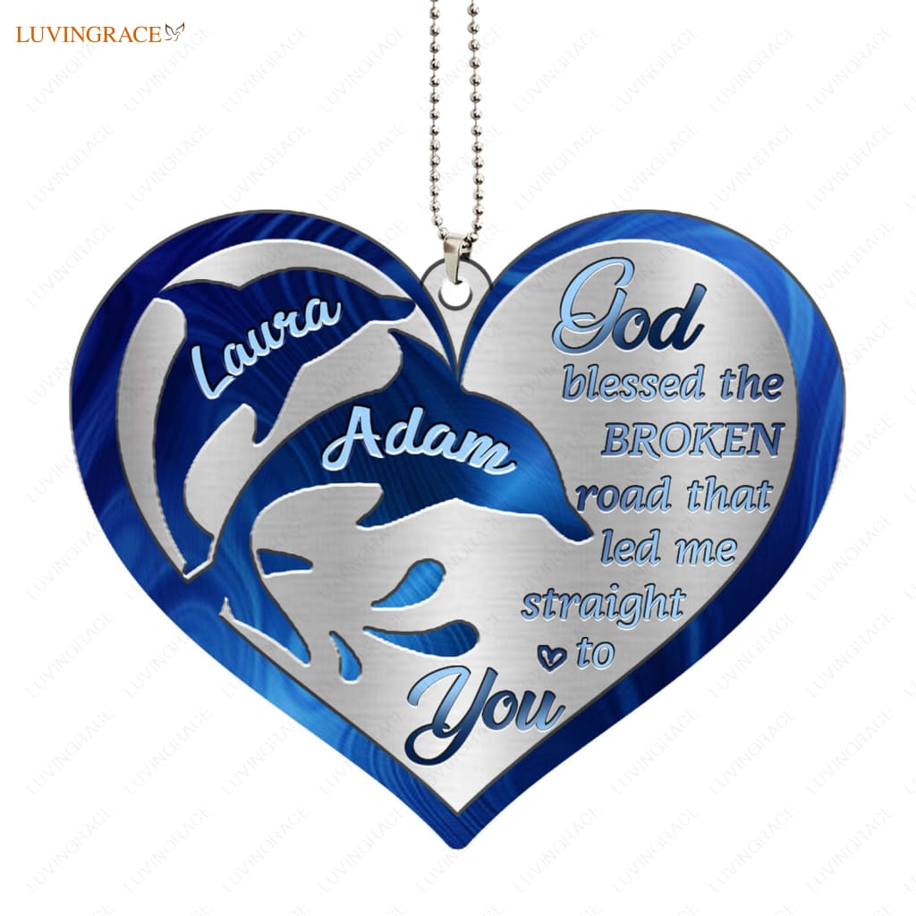 Luvingrace M28 Dolphin Couple God Blessed Personalized Ornament
