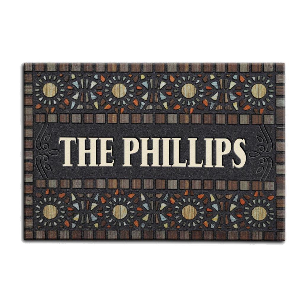 Luvingrace M28 Elegant Monogram Collection Family Name Personalized Doormat