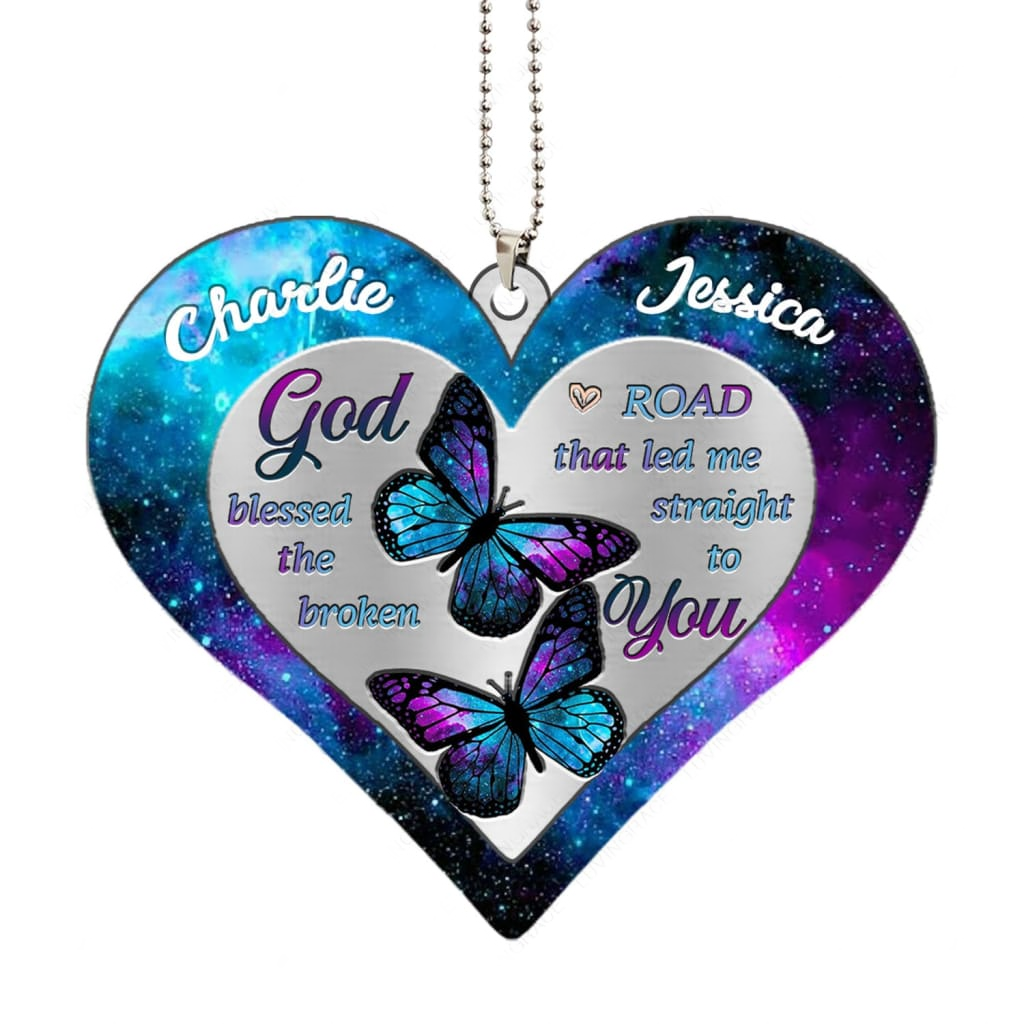 Luvingrace M31 Butterfly Couple God Blessed Personalized Ornament