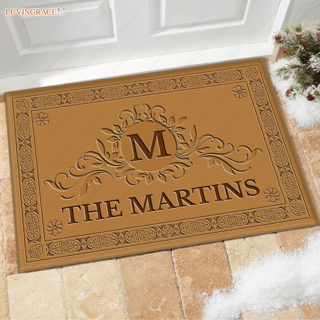 Luvingrace M31 Decorative Monogram Collection Family Name Personalized Doormat