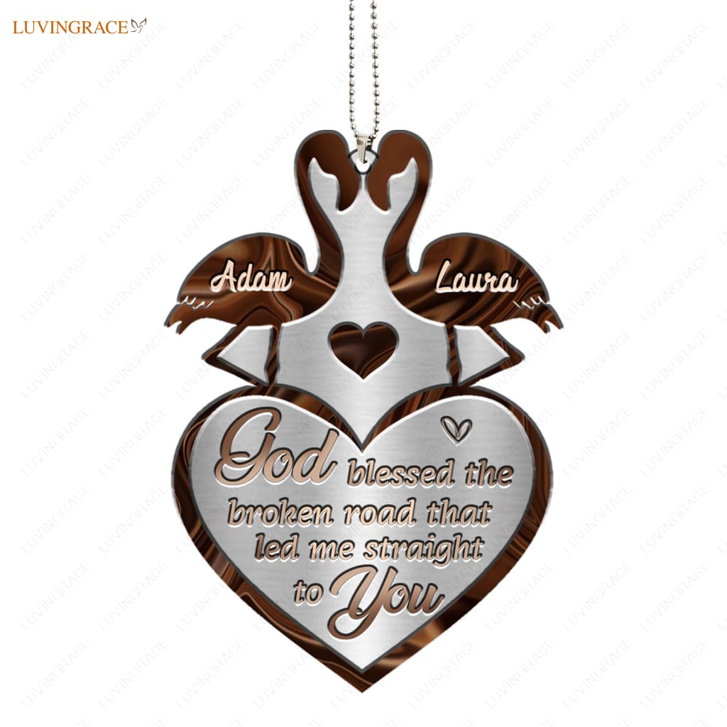 Luvingrace M32 Flamingo Couple God Blessed Personalized Ornament