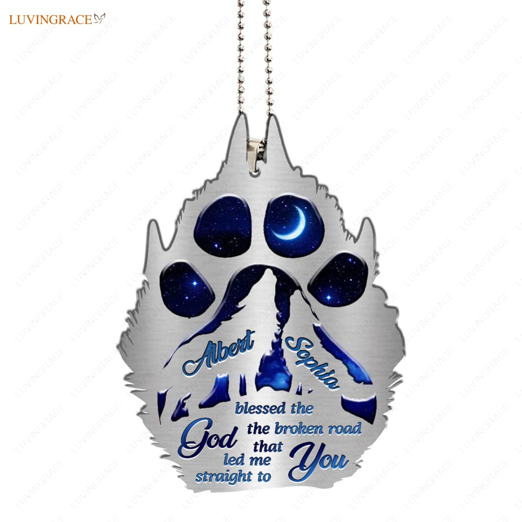 Luvingrace M34 Wolf Couple God Blessed Personalized Ornament