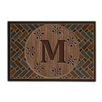 Luvingrace M35 Elegant Monogram The First Letter of Family Name Personalized Doormat