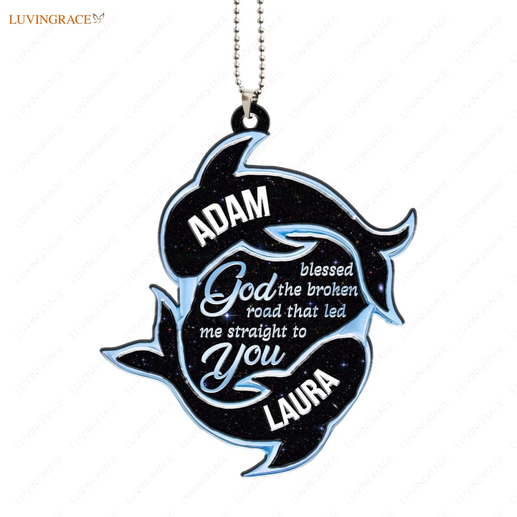 Luvingrace M37 Dolphin Couple God Blessed Personalized Ornament