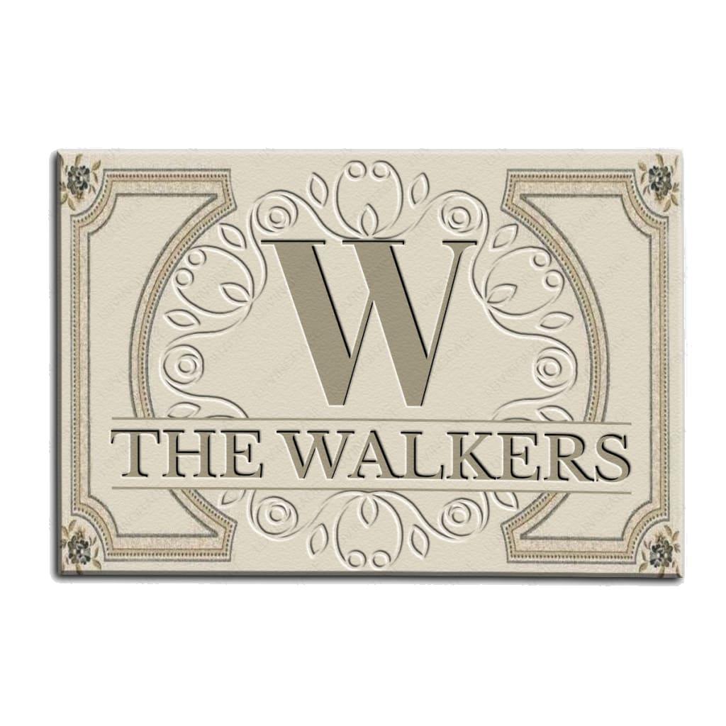Luvingrace M37 Elegant Monogram Collection Family Name Personalized Doormat