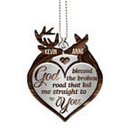 Printfamily M38 Deer Couple God Blessed Personalized Ornament