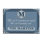 Printfamily M40 Luxury Monogram Collection Blessed Coming In Personalized Doormat