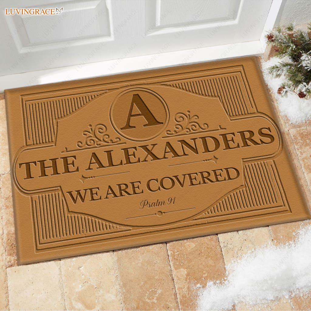Luvingrace M41 Vintage Monogram Collection We Are Covered Personalized Doormat