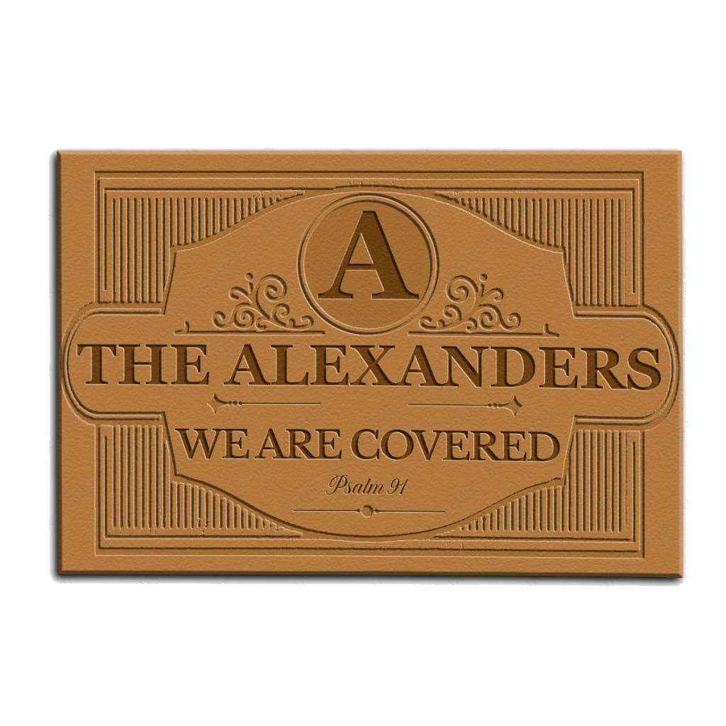 Luvingrace M41 Vintage Monogram Collection We Are Covered Personalized Doormat