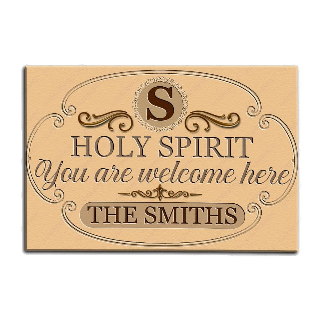 Luvingrace M42 Luxury Monogram Collection Holy Spirit Personalized Doormat