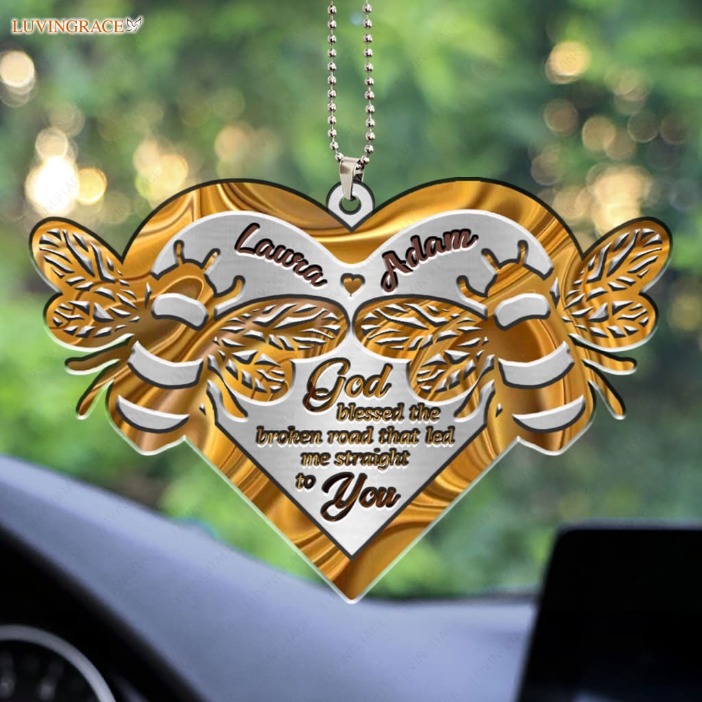 Luvingrace M43 Bee Couple God Blessed Personalized Ornament
