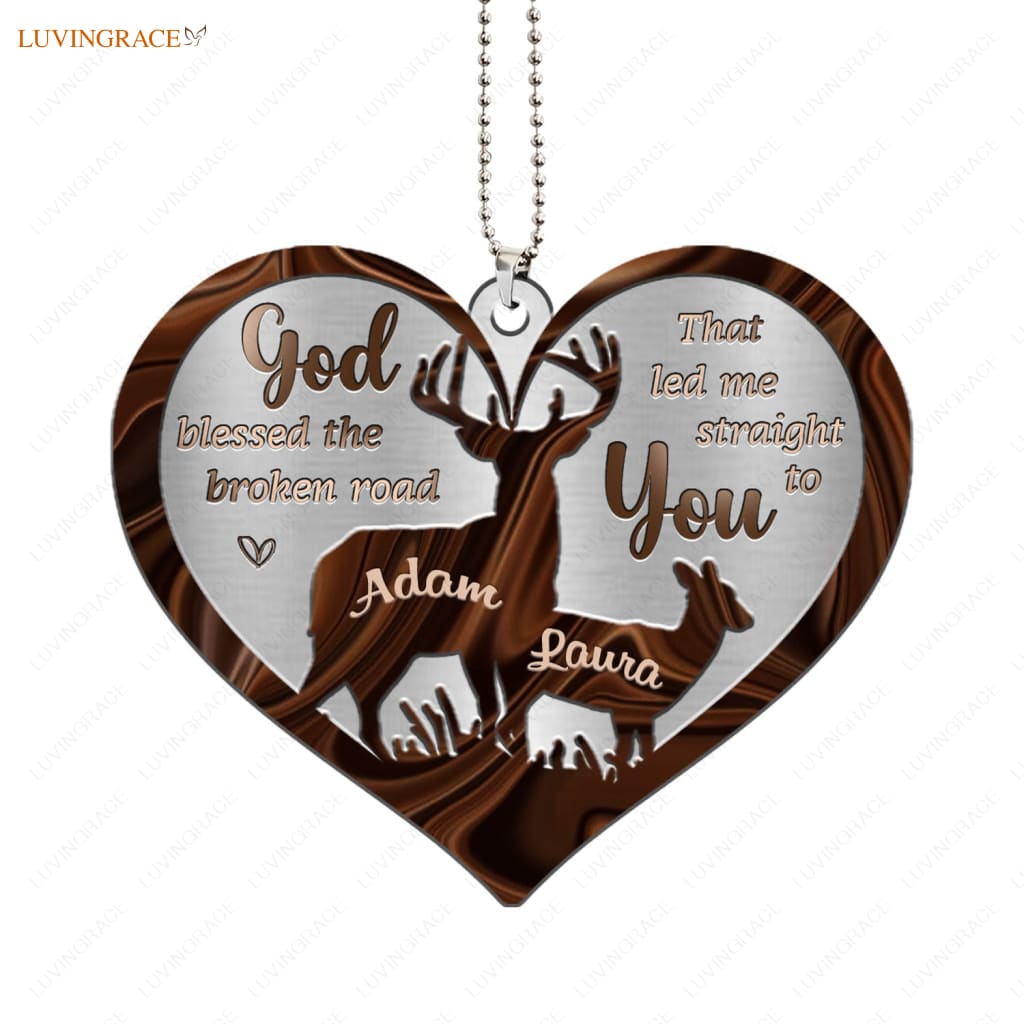 Luvingrace M44 Deer Couple God Blessed Personalized Ornament