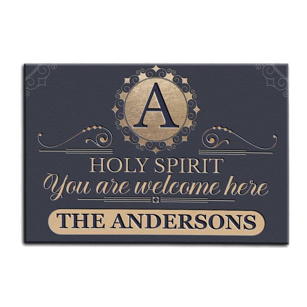 Luvingrace M44 Luxury Monogram Collection Holy Spirit Personalized Doormat