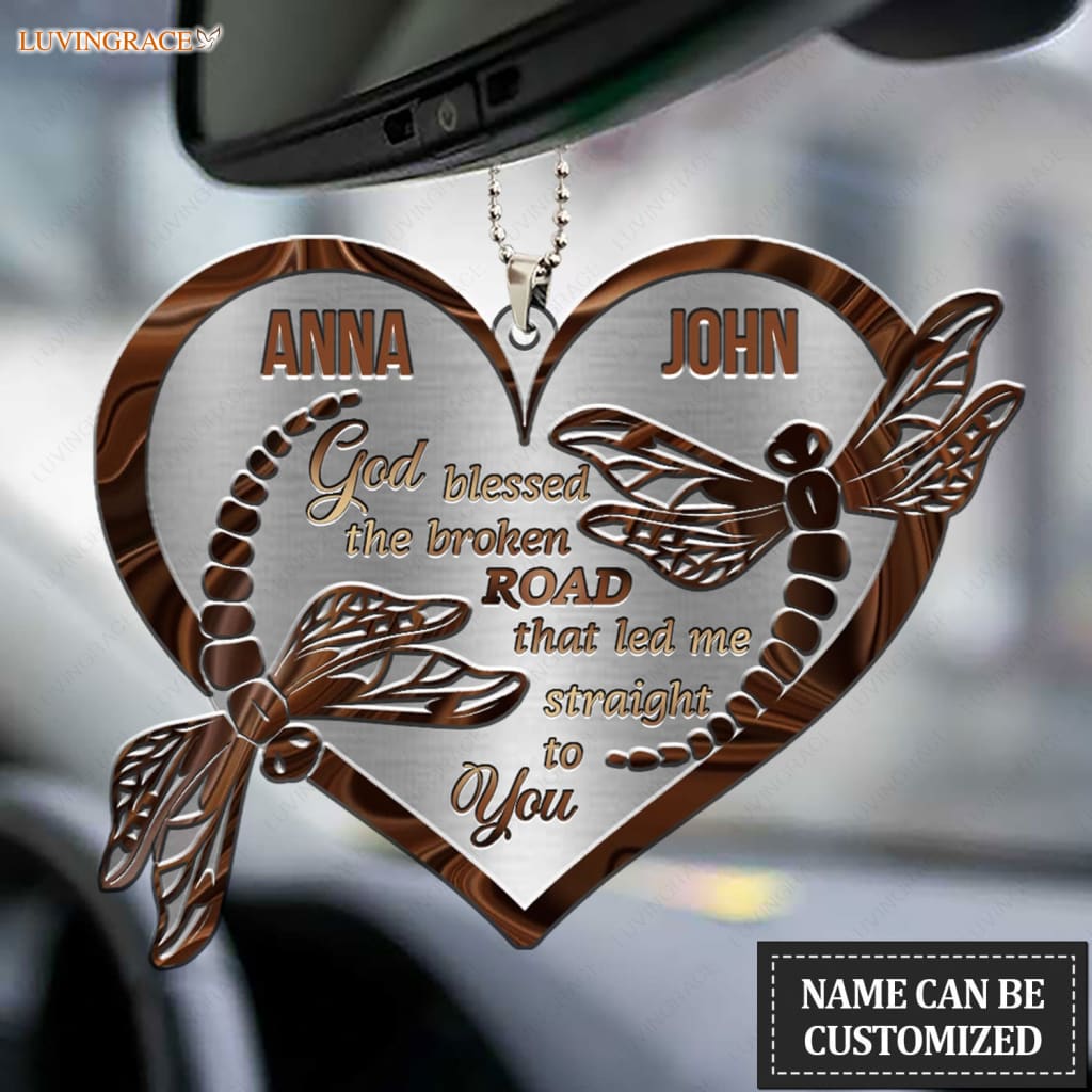 Luvingrace M48 Dragonfly Couple God Blessed Personalized Ornament