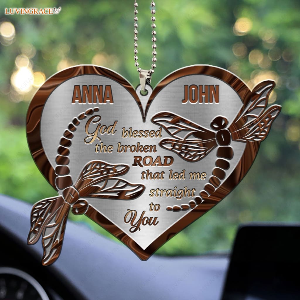 Luvingrace M48 Dragonfly Couple God Blessed Personalized Ornament