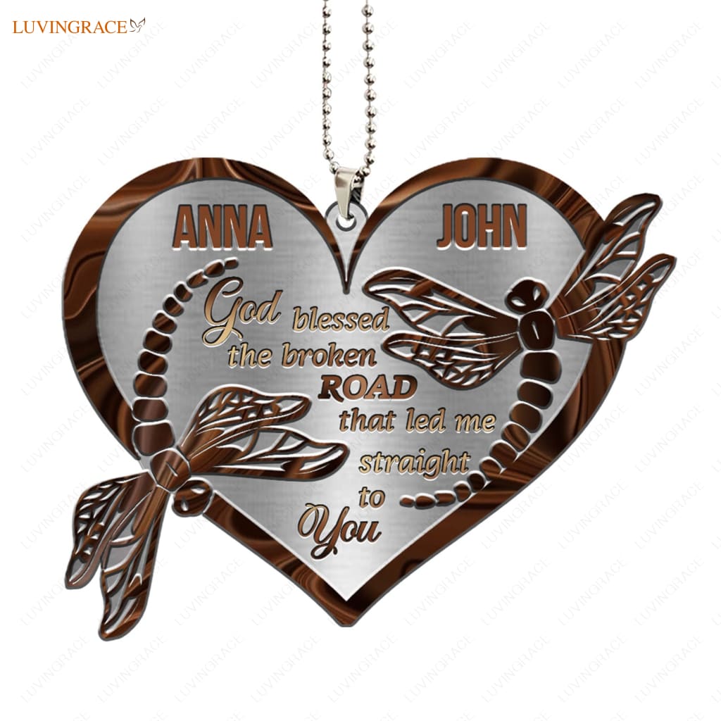 Luvingrace M48 Dragonfly Couple God Blessed Personalized Ornament