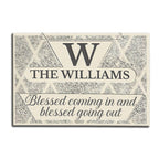 Printfamily M48 Luxury Monogram Collection Blessed Coming In Personalized Doormat