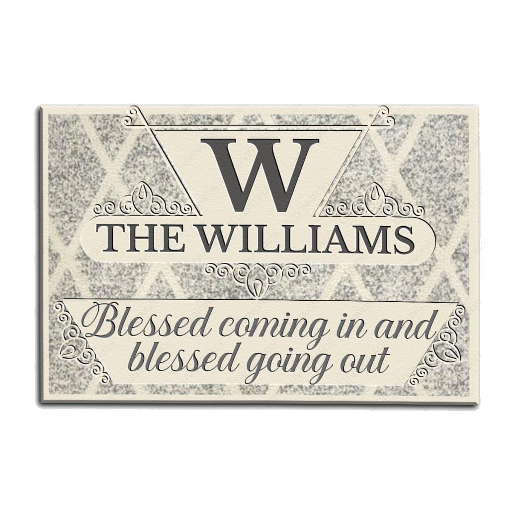 Luvingrace M48 Luxury Monogram Collection Blessed Coming In Personalized Doormat