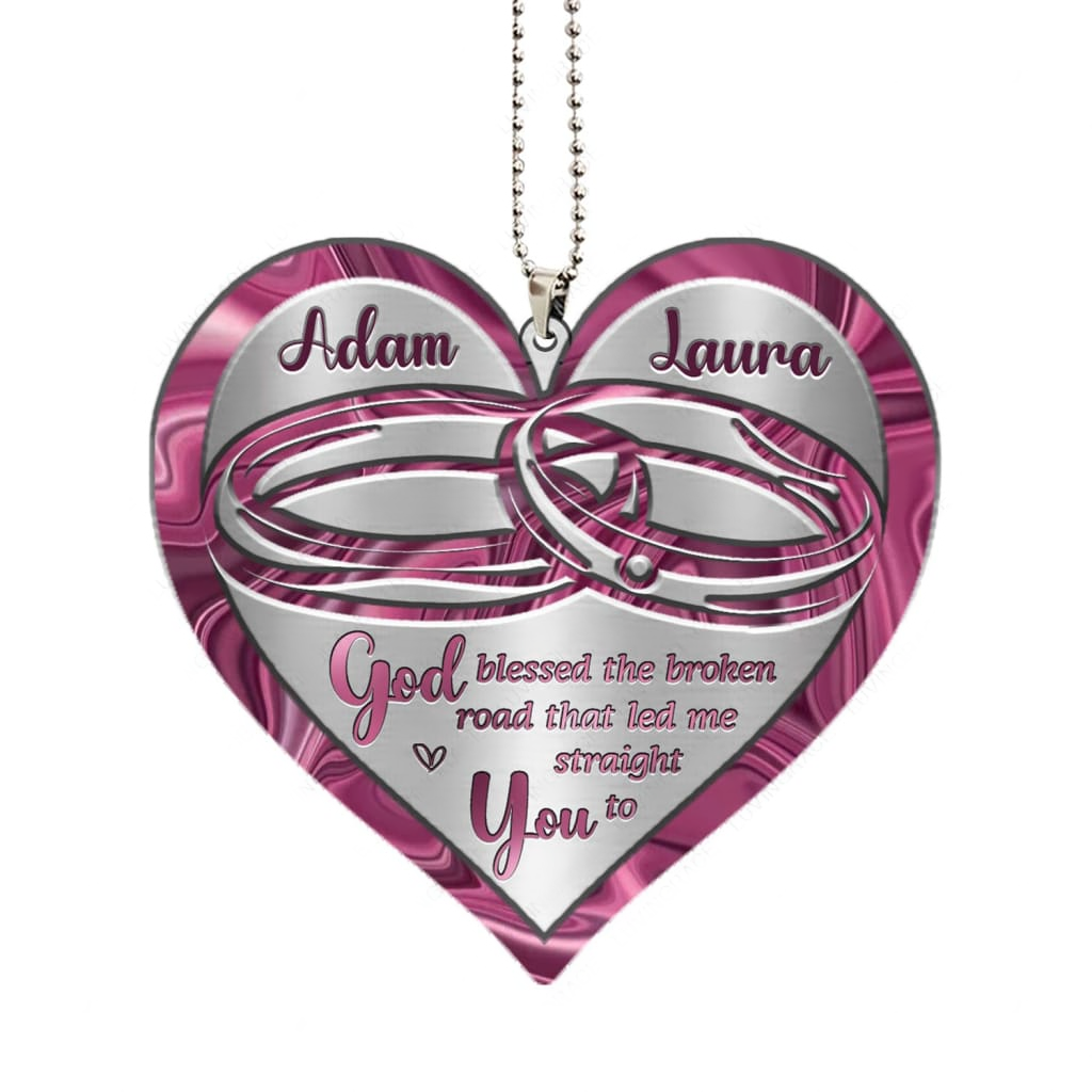Luvingrace M49 Wedding Anniversary God Blessed Personalized Couple Ornament