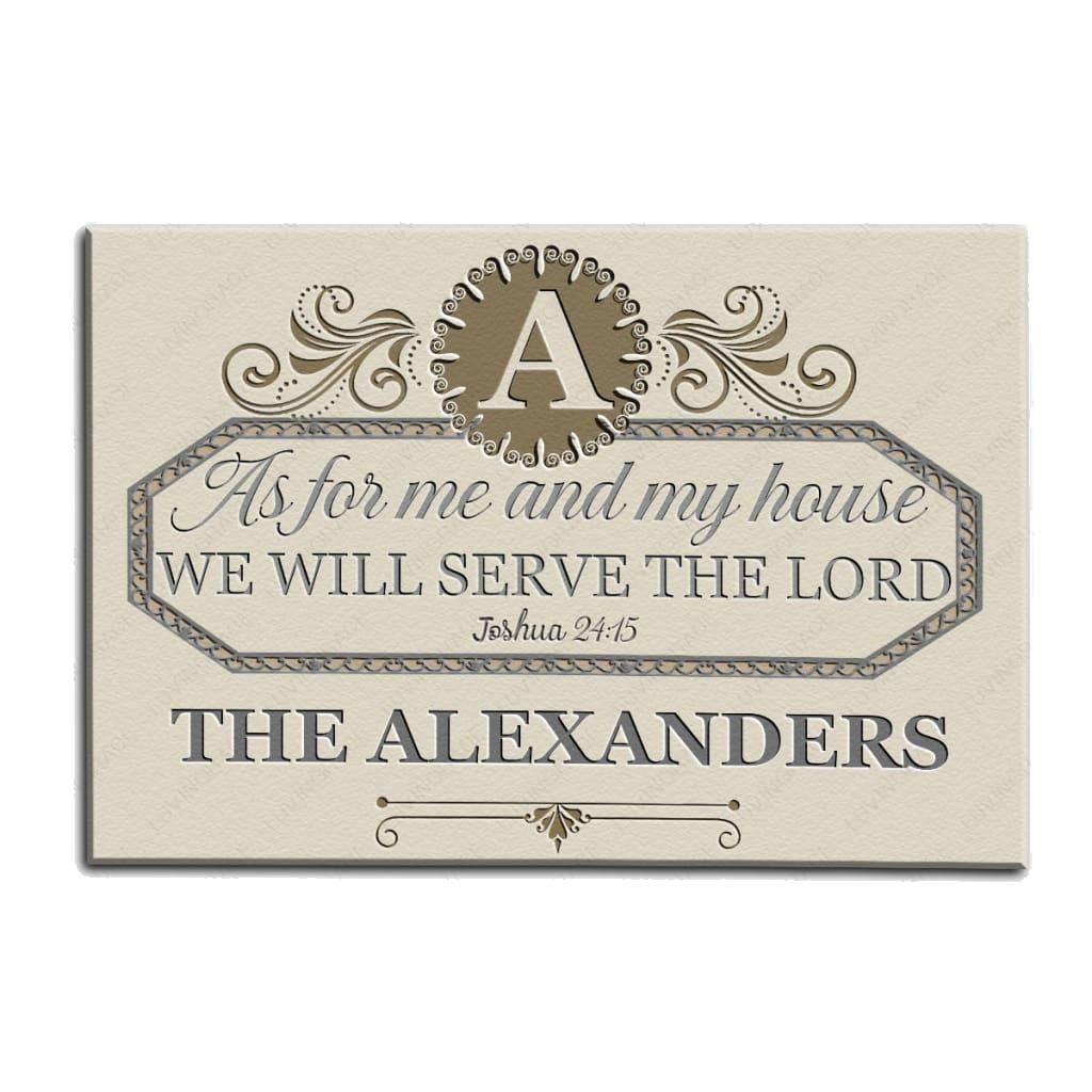 Luvingrace M50 Luxury Monogram Collection As For My House Personalized Doormat