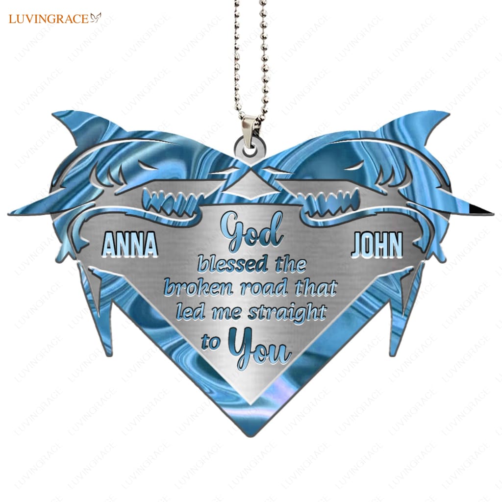 Luvingrace M52 Shark Couple God Blessed Personalized Ornament