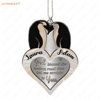 Printfamily M53 Penguin Couple God Blessed Personalized Ornament