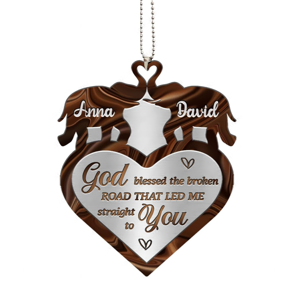 Luvingrace M54 Elephant Couple God Blessed Personalized Ornament