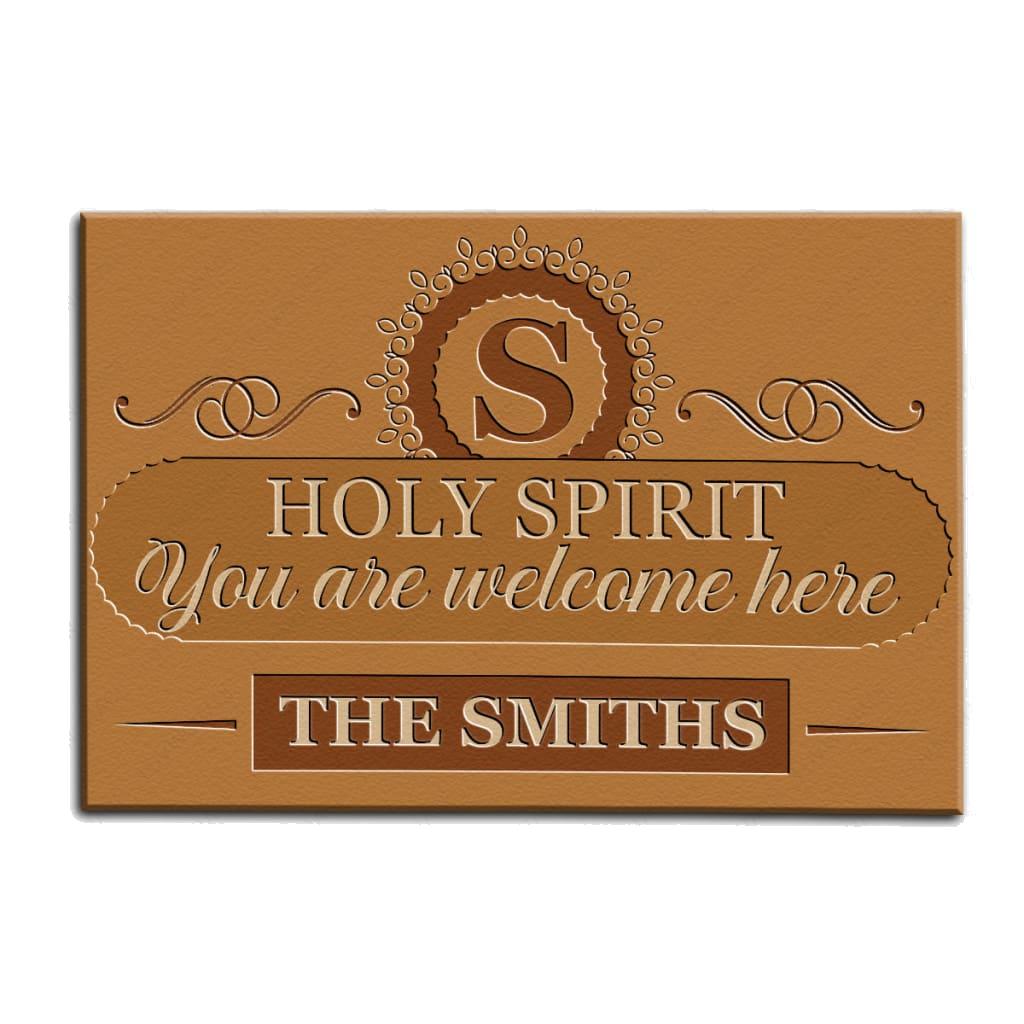 Luvingrace M55 Luxury Monogram Collection Holy Spirit Personalized Doormat