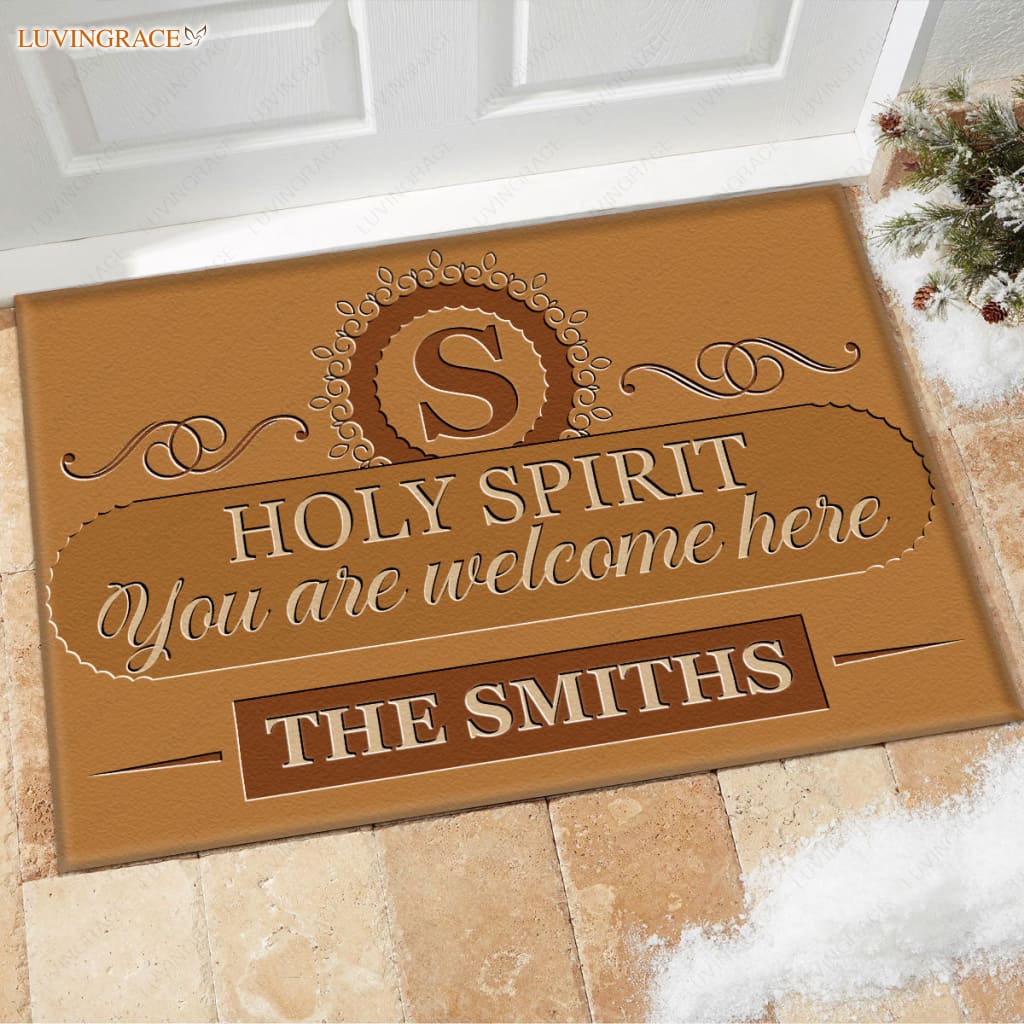 Luvingrace M55 Luxury Monogram Collection Holy Spirit Personalized Doormat