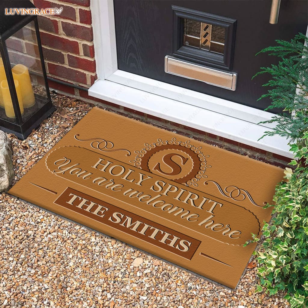Luvingrace M55 Luxury Monogram Collection Holy Spirit Personalized Doormat
