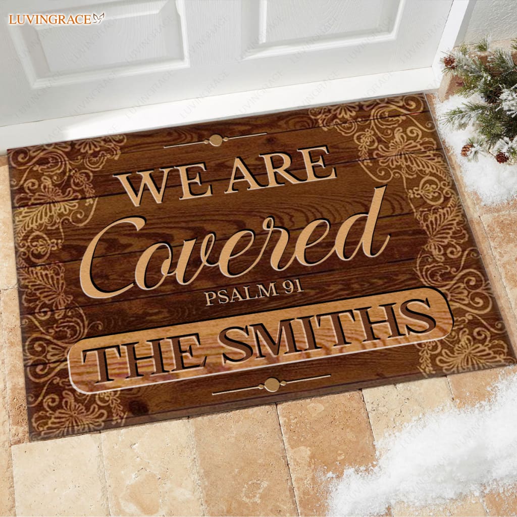 Luvingrace M56 Decorative Monogram Collection We Are Covered Personalized Doormat