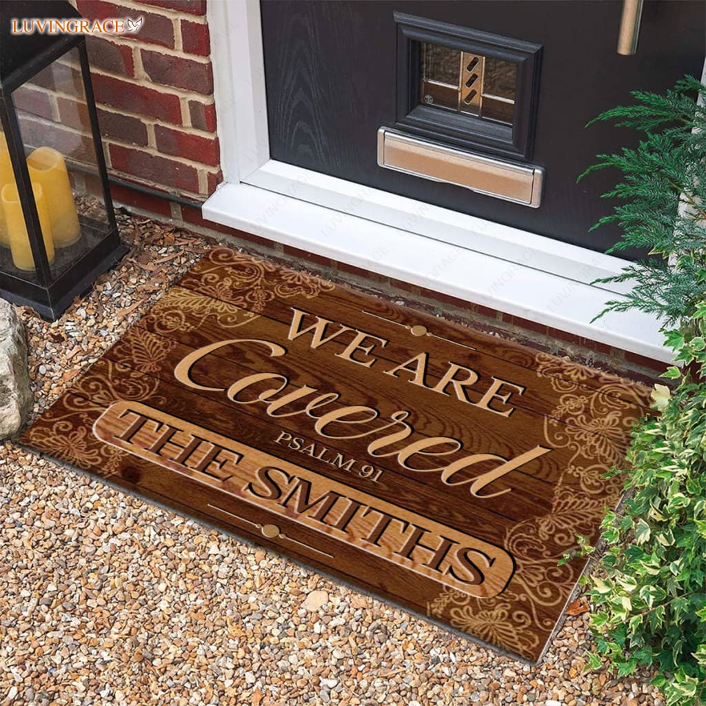 Luvingrace M56 Decorative Monogram Collection We Are Covered Personalized Doormat