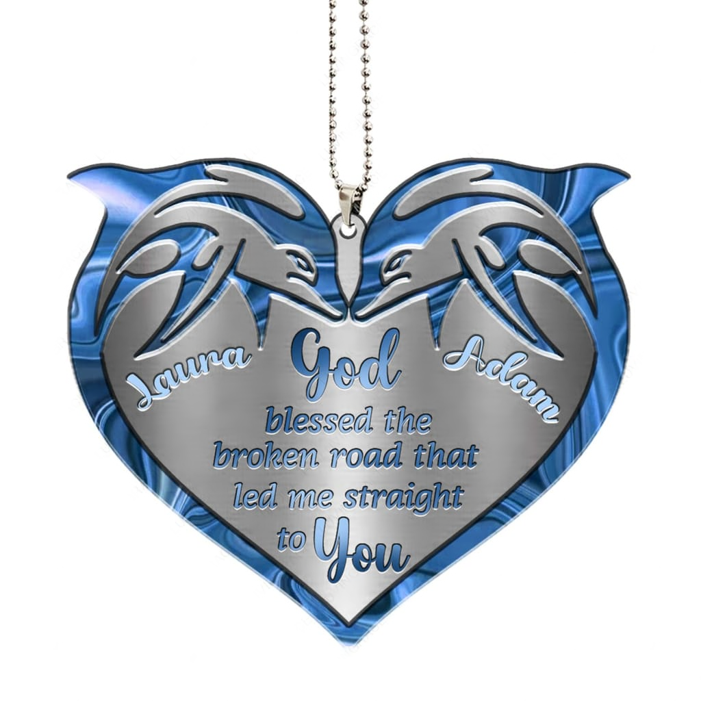 Luvingrace M57 Dolphin Couple God Blessed Personalized Ornament
