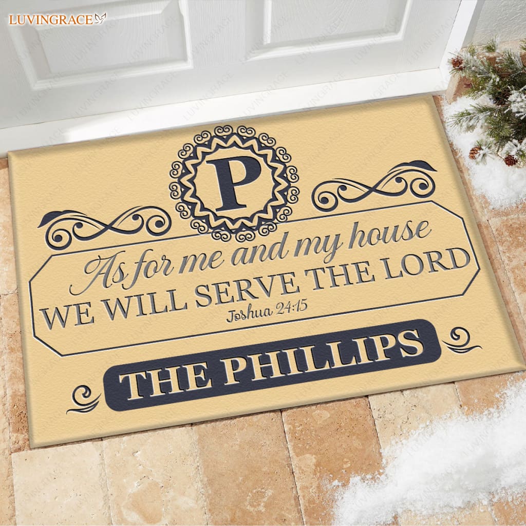 Luvingrace M57 Luxury Monogram Collection As For My House Personalized Doormat