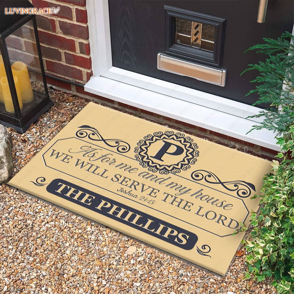 Luvingrace M57 Luxury Monogram Collection As For My House Personalized Doormat