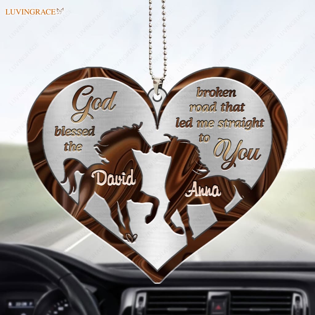 Luvingrace M58 Horse Couple God Blessed Personalized Ornament