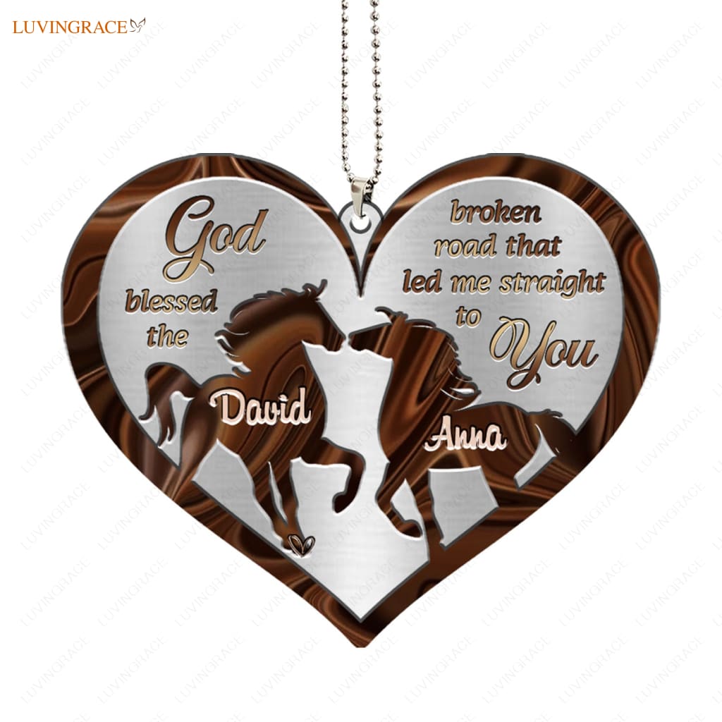 Luvingrace M58 Horse Couple God Blessed Personalized Ornament