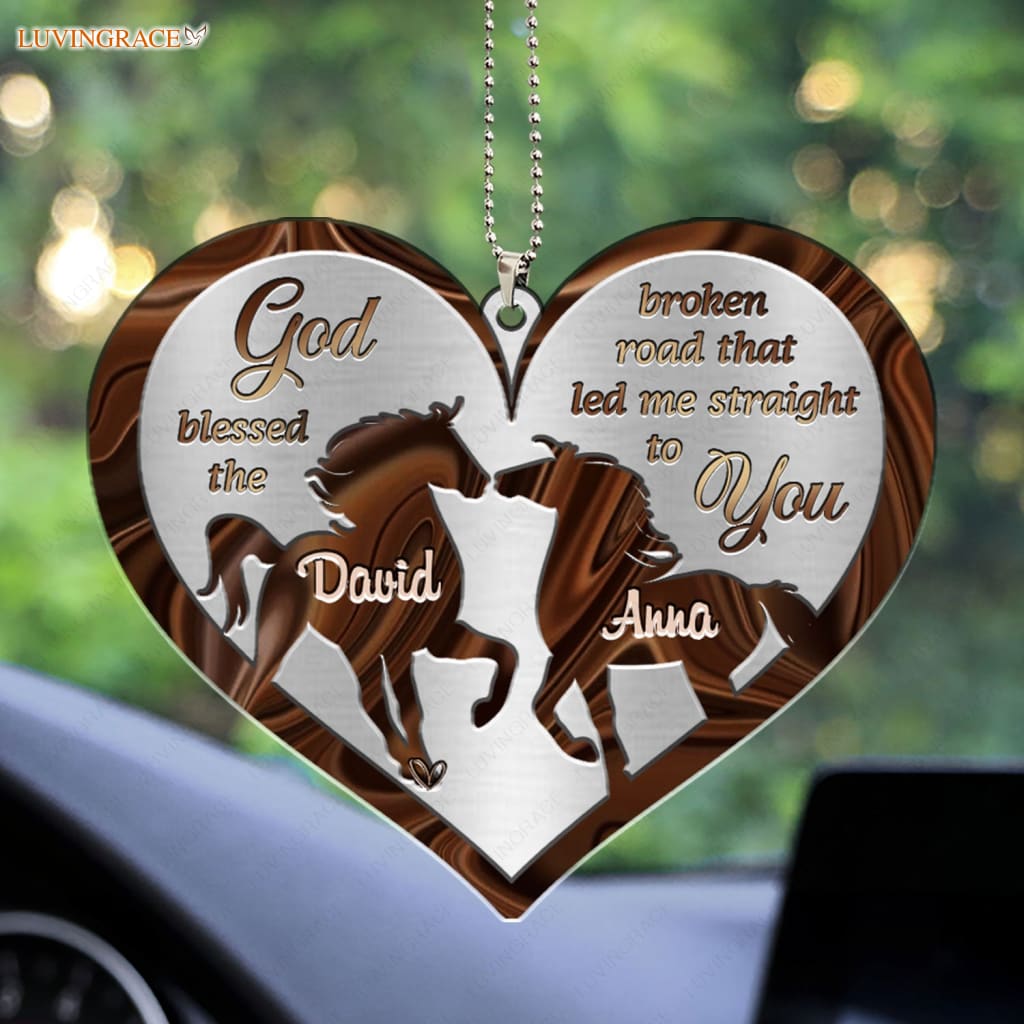 Luvingrace M58 Horse Couple God Blessed Personalized Ornament