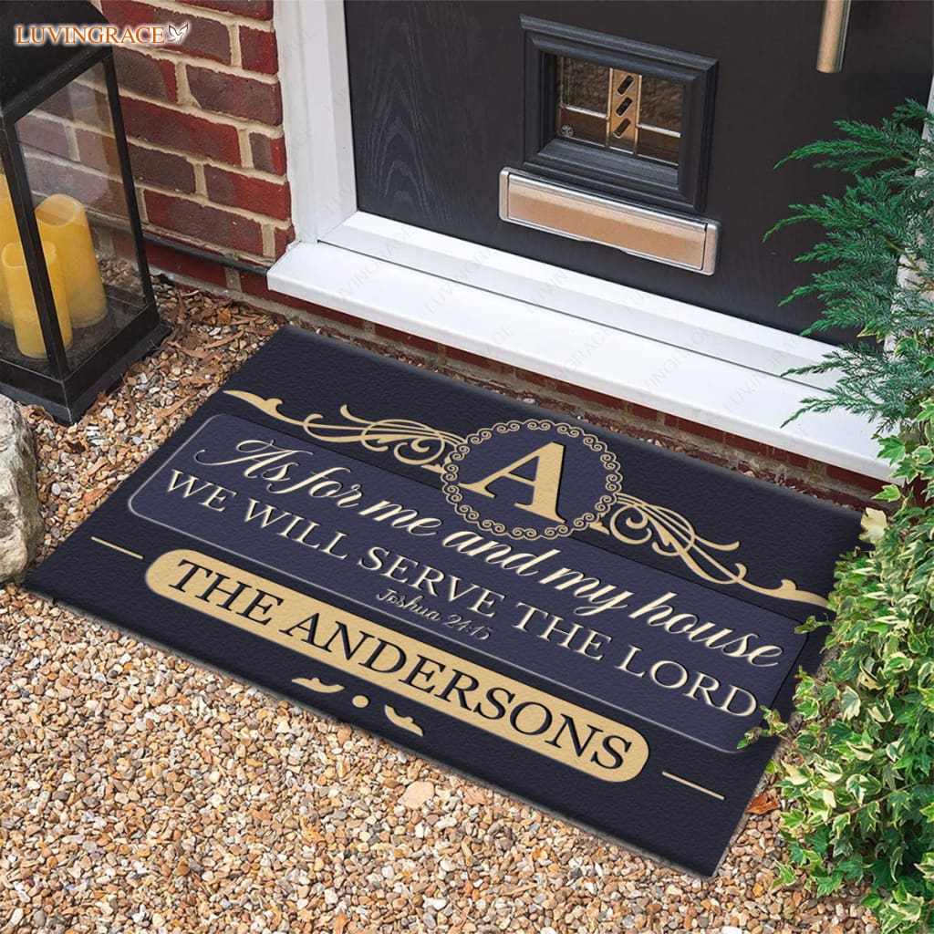 Luvingrace M58 Luxury Monogram Collection As For My House Personalized Doormat